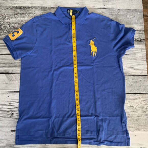 Polo Ralph Lauren Vintage 90s Big Pony Custom Fit Rugby Polo Shirt - Picture 7 of 7